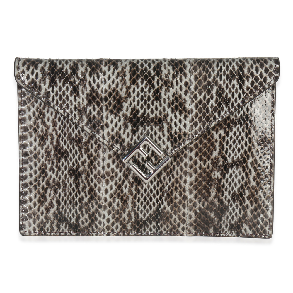 Fendi Multicolor Python FF Small Busta Pouch - image 1